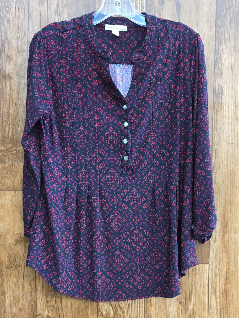 Westport 1962 Black Tunic with Red Geometric Print